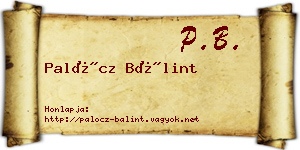 Palócz Bálint névjegykártya